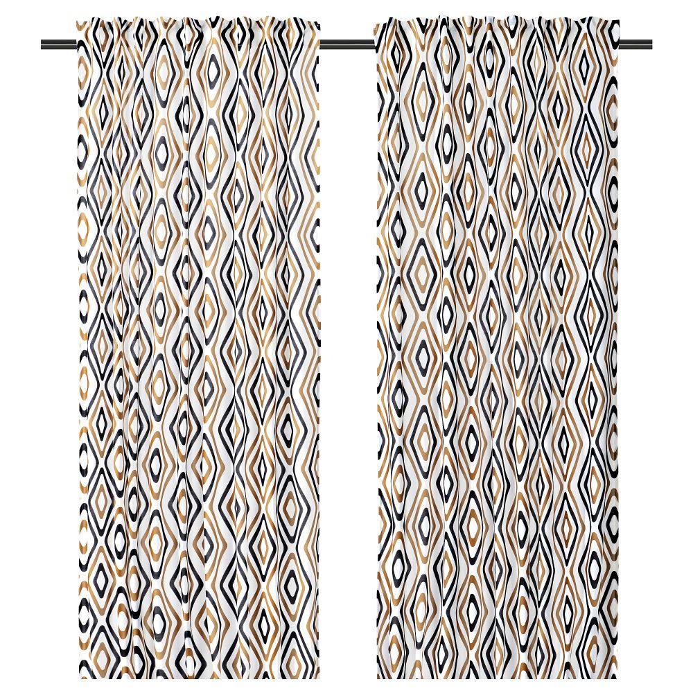 Гардины, 2 шт., разноцветный, 145x300 см IKEA ÄNGSKOVALL 505.785.22 - фото 1