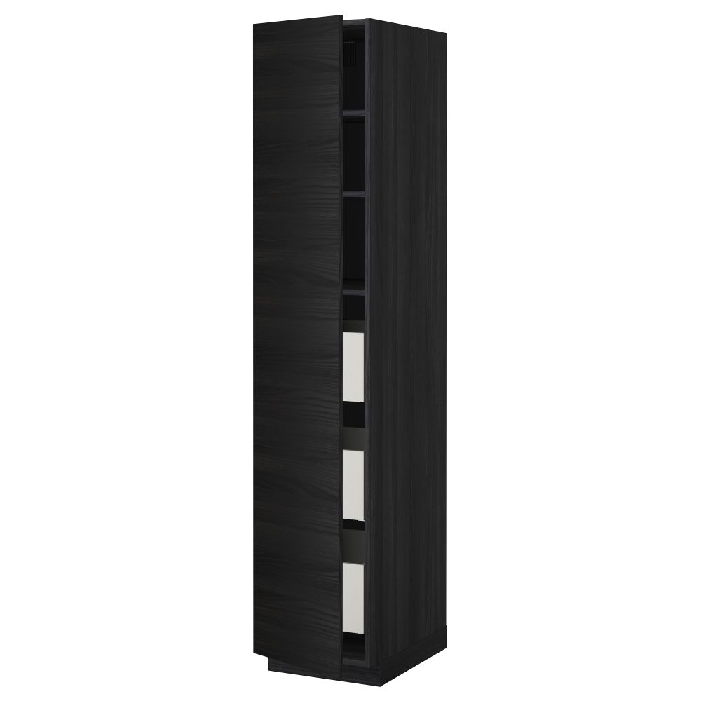 Высокий шкаф с ящиками МЕТОД / МАКСИМЕРА, черный, Тингсрид черный - фото 1