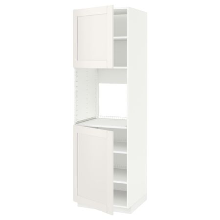 Высокий шкаф для духовки/2дверцы/полки, белый/Сэведаль белый 60x60x200 см IKEA METOD МЕТОД 894.456.11