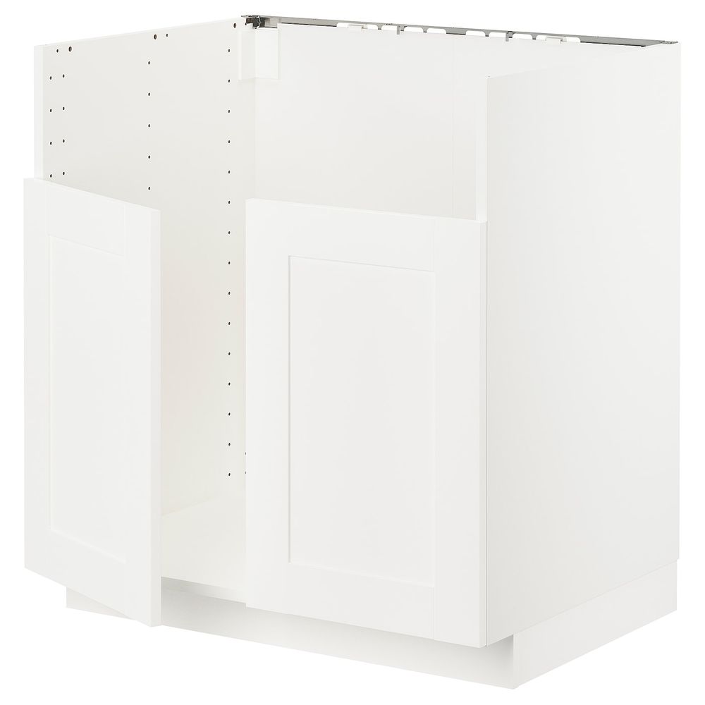 Шкаф для двойной мойки БРЕДШЁН, белый/Сэведаль белый 80x60 см IKEA METOD МЕТОД 892.988.89 - схема-чертеж с размерами