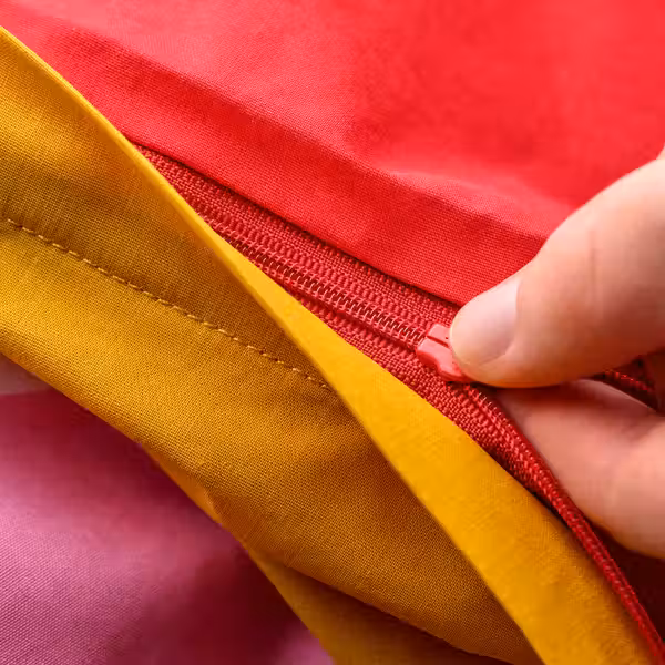 GRÖNFINK Пододеяльник и наволочка д/кроватки - разноцветный/в полоску 110x125/35x55 см - фото 6