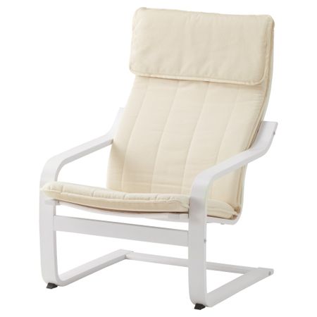 Кресло ПОЭНГ, белый, Ранста неокрашенный