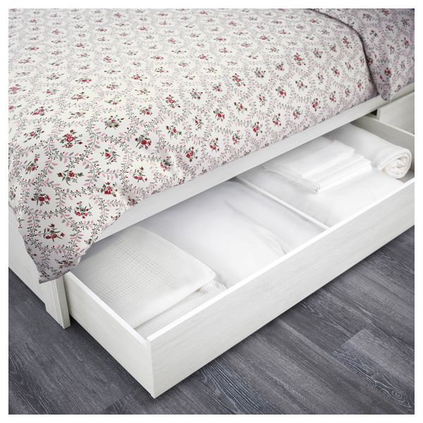 Каркас кровати с 2 ящиками БРУСАЛИ, белый (140x200 см) - фото 4