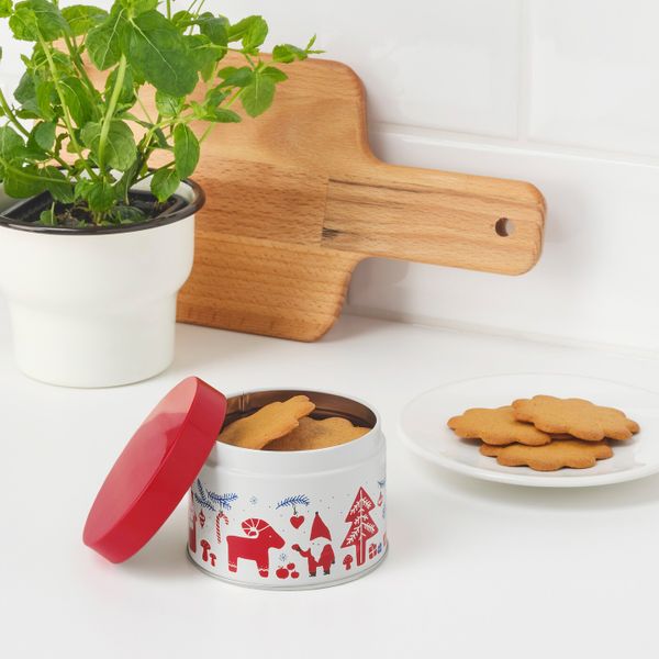 Банка с крышкой, с рисунком белый IKEA ВИНТЕРФЕСТ 204.329.51 - схема-чертеж с размерами