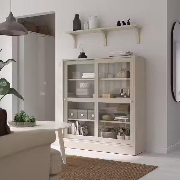 BERGSHULT Полка - серо-бежевый 120x20 см - схема-чертеж с размерами