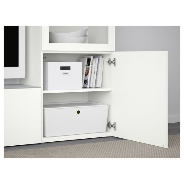 Шкаф для ТВ, комбинированный, стекляные дверцы БЕСТО, Лаппвикен, Синдвик белый прозрачное стекло (240x40x128 см) - фото 3