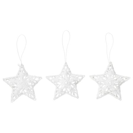 Украшение подвесное ВИНТЕР 2017, звезда, белый (10 см)