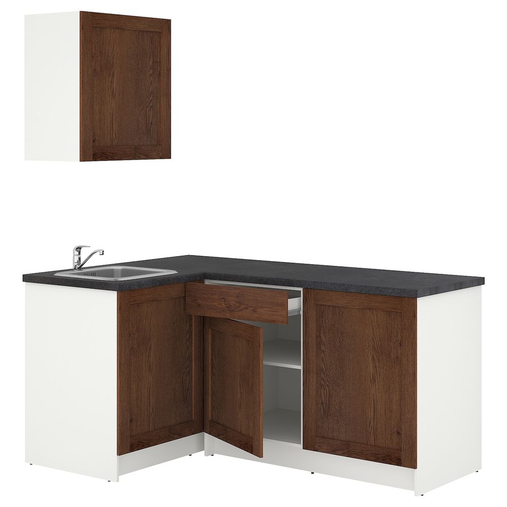 Кухня, под коричневый мореный ясень 120x180x220 см IKEA KNOXHULT КНОКСХУЛЬТ 094.177.73 - фото 1