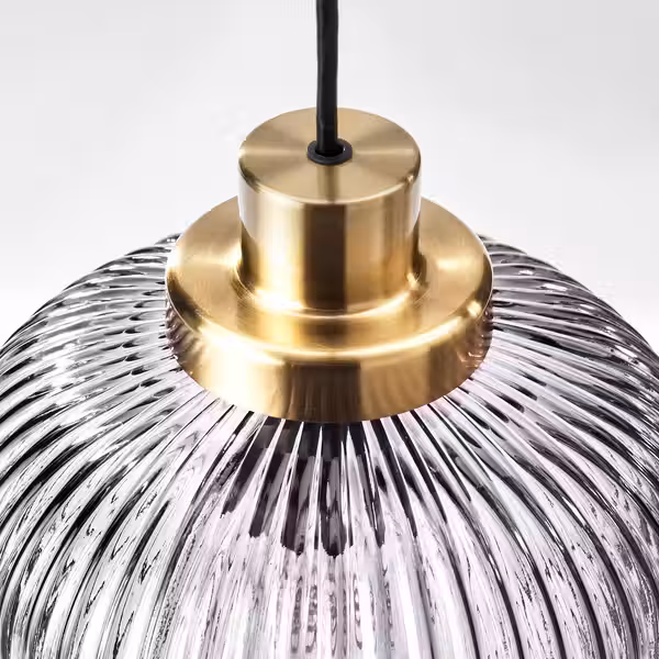 SOLKLINT Подвесной светильник - латунь/серое прозрачное стекло 22 см - фото 6