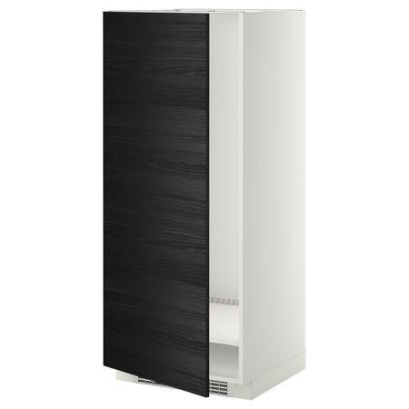 Высокий шкаф для холодильник/мороз, белый, Тингсрид черный 60x60x140 см IKEA МЕТОД 692.333.61