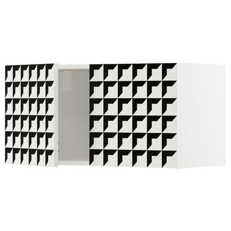 Навесной шкаф с 2 дверями, белый, Иттербин с печатным рисунком 80x40 см IKEA МЕТОД 692.870.52