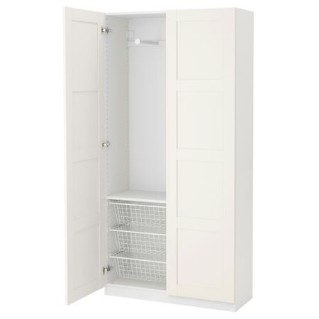 Гардероб ПАКС, белый, Бергсбу белый