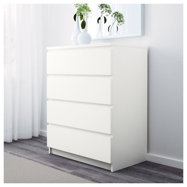 Комод с 4 ящиками МАЛЬМ, белый (80x100 см) - фото 2