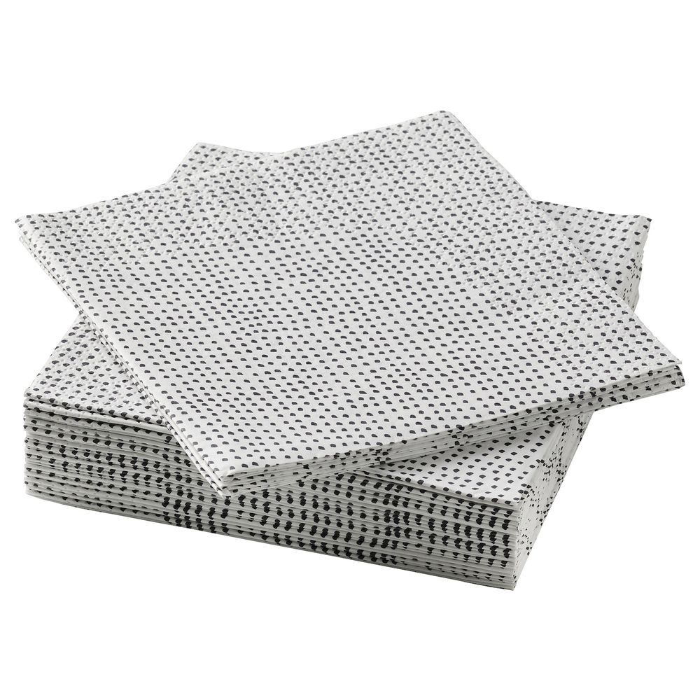 Салфетка бумажная, точечный/черный 24x24 см IKEA VINTERSNÖ ВИНТЕРСНЁ 905.110.49 - фото 1