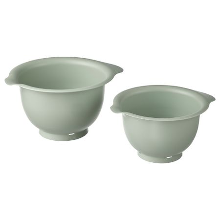 Набор мисок для взбивания, 2 штуки, бледно-зеленый IKEA VISPAD ВИСПАД 705.377.38