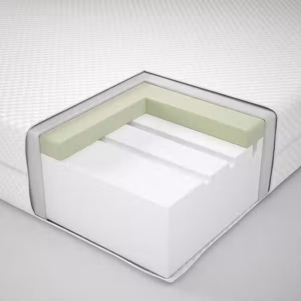 MALM Каркас кровати с матрасом - белый/Åbygda жесткий 90x200 см - фото 11