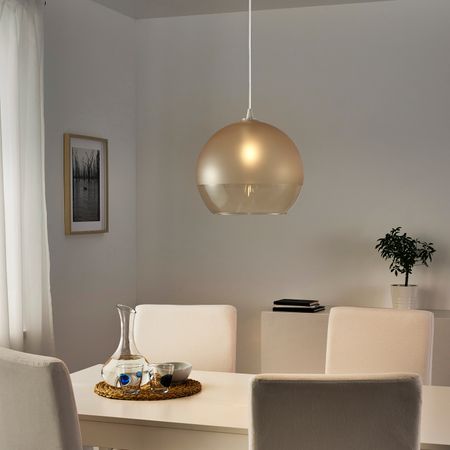 Абажур для подвесного светильника, матовое стекло/светло-коричневый 30 см IKEA JAKOBSBYN ЯКОБСБЮН 904.948.94