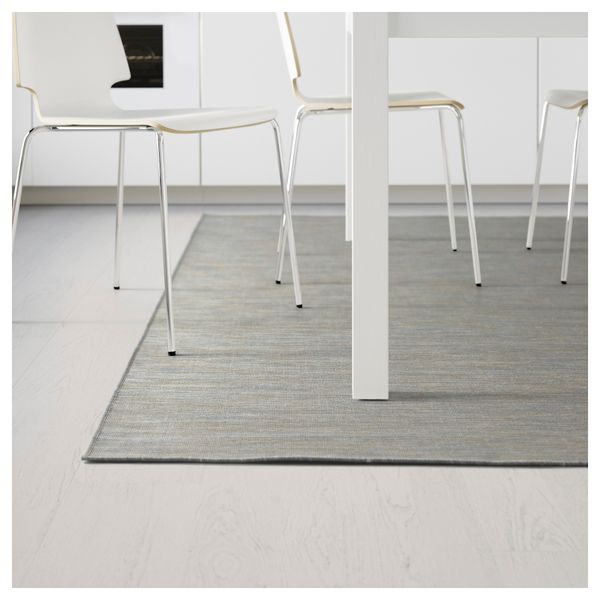 Ковер, безворсовый ХОДДЕ, д/дома/улицы синий, бежевый - фото 4