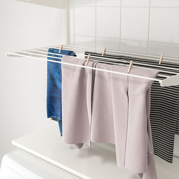 Комбинация для прачечной, белый/металлический 82x40x201 см IKEA BOAXEL БОАКСЕЛЬ 393.324.09 - схема-чертеж с размерами