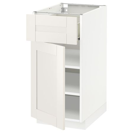 Напольный шкаф с ящиком/дверью, белый/Сэведаль белый 40x60 см IKEA МЕТОД / ФОРВАРА 892.655.58