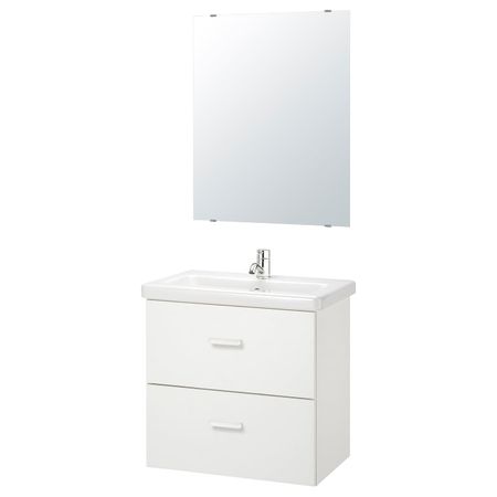 Комплект мебели для ванной, 6 предм., белый/ПИЛКОН смеситель 64x43x65 см IKEA FISKÅN ФИСКОН / TVÄLLEN ТВЭЛЛЕН 094.308.97