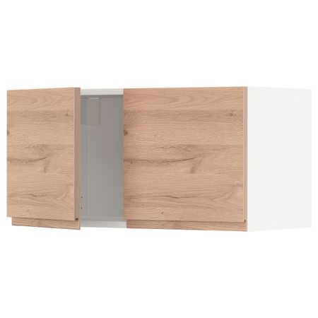 Навесной шкаф с 2 дверцами, белый/Воксторп под дуб 80x40 см IKEA METOD МЕТОД 494.141.93