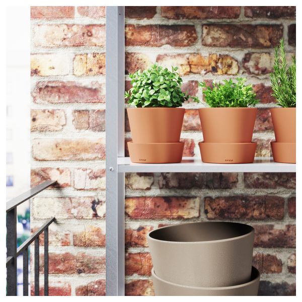 Горшок цветочный с поддоном ИНГЕФЭРА, для сада д/дома/улицы, терракота - фото 3