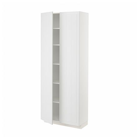 Высокий шкаф с полками, белый/Стенсунд белый 80x37x200 см IKEA METOD МЕТОД 794.098.21