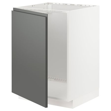 Напольный шкаф для мойки, белый/Воксторп темно-серый 60x60 см IKEA METOD МЕТОД 794.469.89