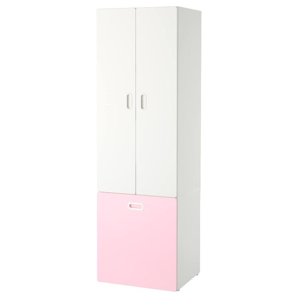 Гардероб с отделением для/игрушек, белый/светло-розовый 60x50x192 см IKEA СТУВА / ФРИТИДС 792.796.69 - фото 1