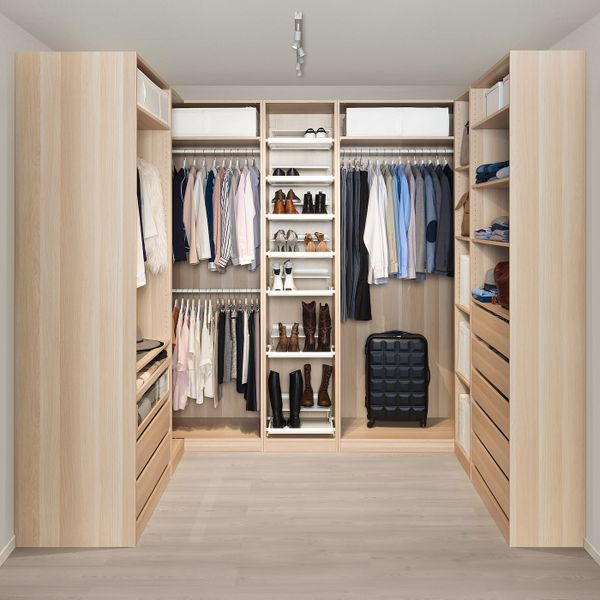 Гардероб угловой, под беленый дуб, 210/273/210x236 см IKEA ПАКС 592.193.08 - фото 1