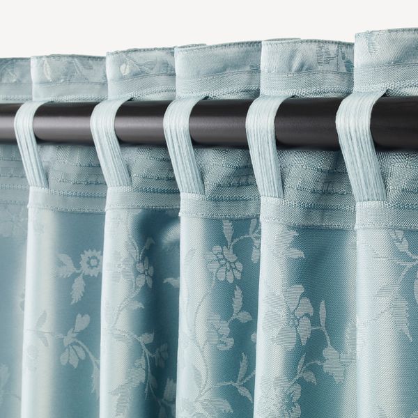 Гардины с прихватом, 2 шт., синий 145x300 см IKEA LISABRITT ЛИЗАБРИТТ 203.967.12 - фото 2