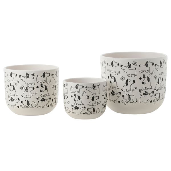 Горшок цветочный, белый/собака 10 см IKEA RUNDMYNTA РУНДМИНТА 505.170.29 - схема-чертеж с размерами