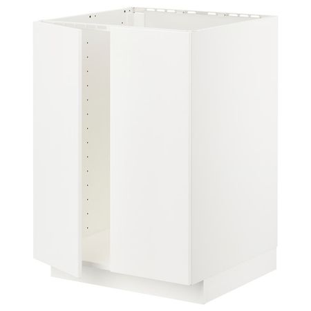 METOD Напольный шкаф для мойки+2 двери - белый/Veddinge белый 60x60 см