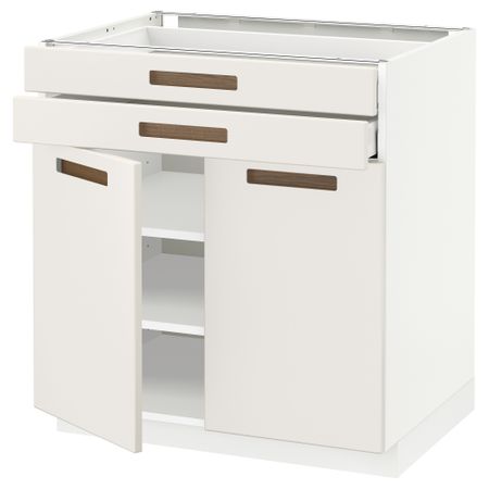 Напольный шкаф, 2 дверцы, 2 ящика МЕТОД / МАКСИМЕРА, белый, Мэрста белый