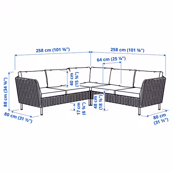 VITTSKÄR ВИТТСКЭР - схема-чертеж с размерами