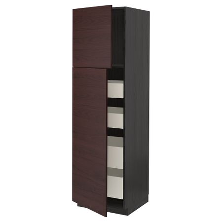 Высокий шкаф, 2 дверцы, 4 ящика, 60x60x200 cm IKEA METOD МЕТОД, MAXIMERA МАКСИМЕРА 694.577.99