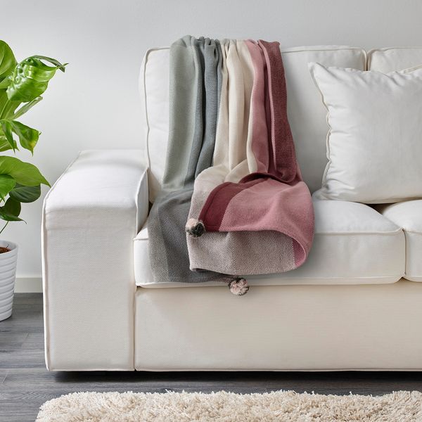 Плед, 110x170 см, разноцветный ручная работа IKEA LINDSVÄRMARE 405.278.87 - схема-чертеж с размерами