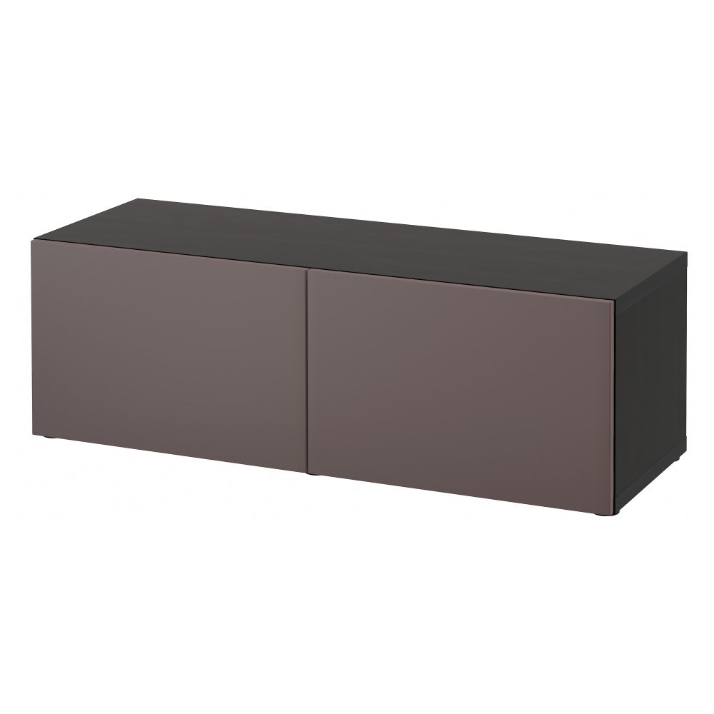 Стеллаж с дверьми БЕСТО, черно-коричневый, Вальвикен темно-коричневый (120x40x38 см) - схема-чертеж с размерами