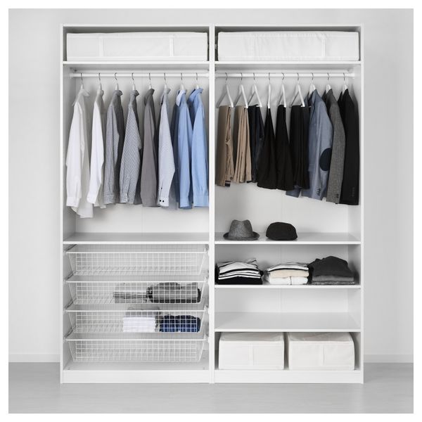 Гардероб ПАКС, белый, Бергсфьёрд белый (200x66x236 см) - схема-чертеж с размерами