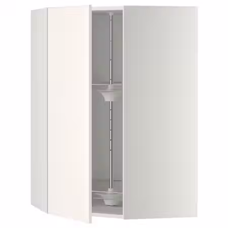 METOD Угл нвсн шкф с вращающ секц - белый/Veddinge белый 68x100 см