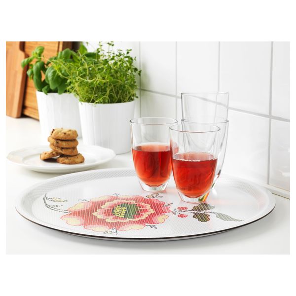 Поднос ИНБЬЮДАНДЕ, цветок, квадраты (43 см) - фото 2