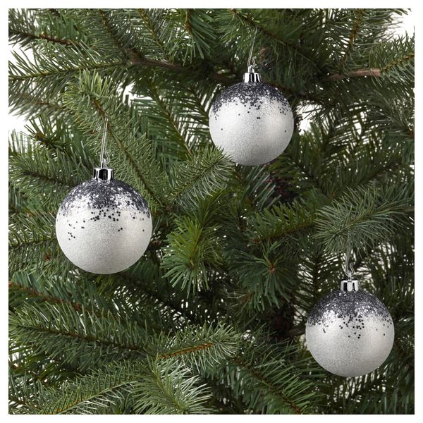 Украшение, шар ВИНТЕР 2017, серый/белый (7 см) - схема-чертеж с размерами