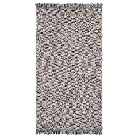 RÖRKÄR Ковер, безворсовый - чёрный/неокрашенный 80x150 см