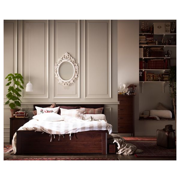 Каркас кровати с 4 ящиками БРУСАЛИ, коричневый, Лонсет (140x200 см) - фото 5