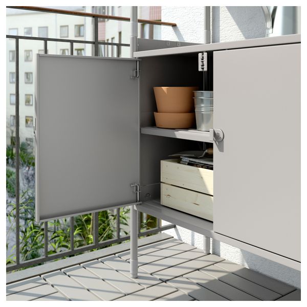 Шкаф+стеллаж для дома/сада ХИНДЭ, серый (78x158 см) - фото 5