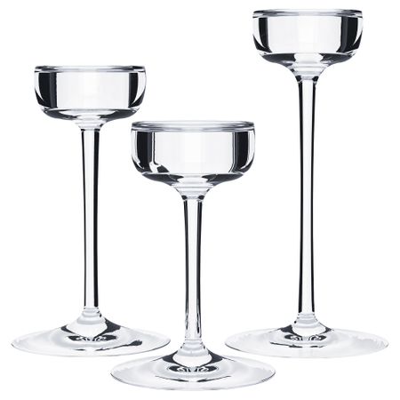 Набор подсвечников, 3 штуки БЛОМСТЭР, прозрачное стекло