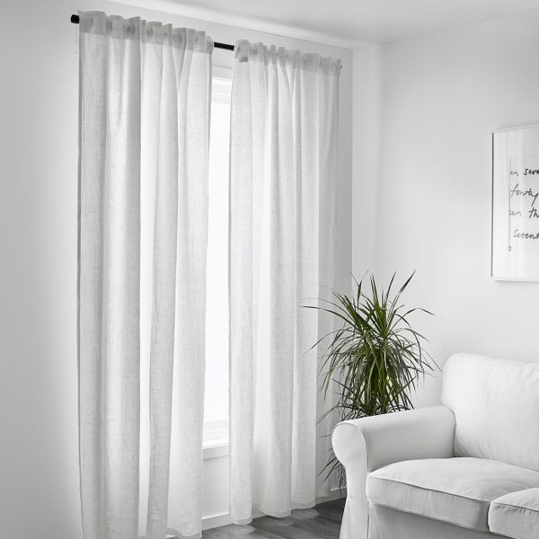 Гардины, 1 пара, белый 145x300 см IKEA АЙНА 503.705.79 - фото 2