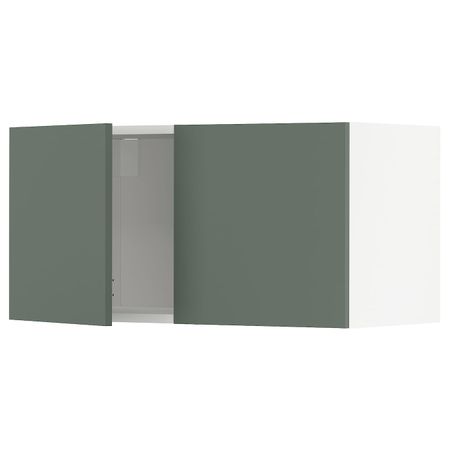 Навесной шкаф с 2 дверцами, белый/Бодарп серо-зеленый 80x40 см IKEA METOD МЕТОД 094.454.98
