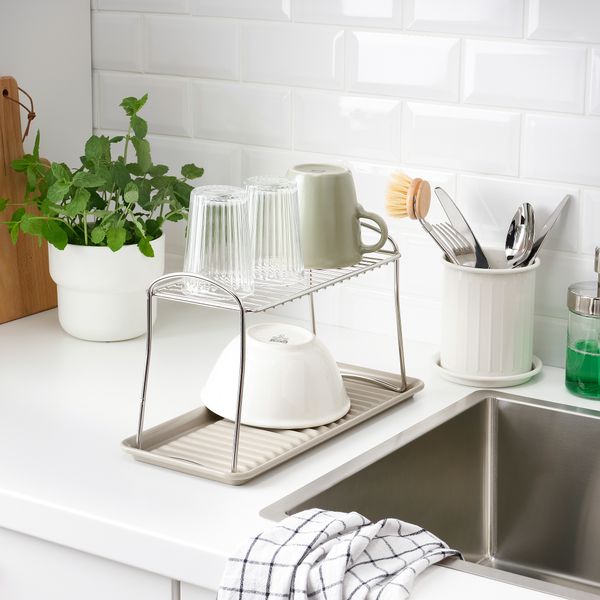 Сушилка посудная, бежевый, оцинковка, 15x35 см IKEA VÄLVÅRDA ВОРДАD ВЭЛВОРДАД 004.737.25 - схема-чертеж с размерами